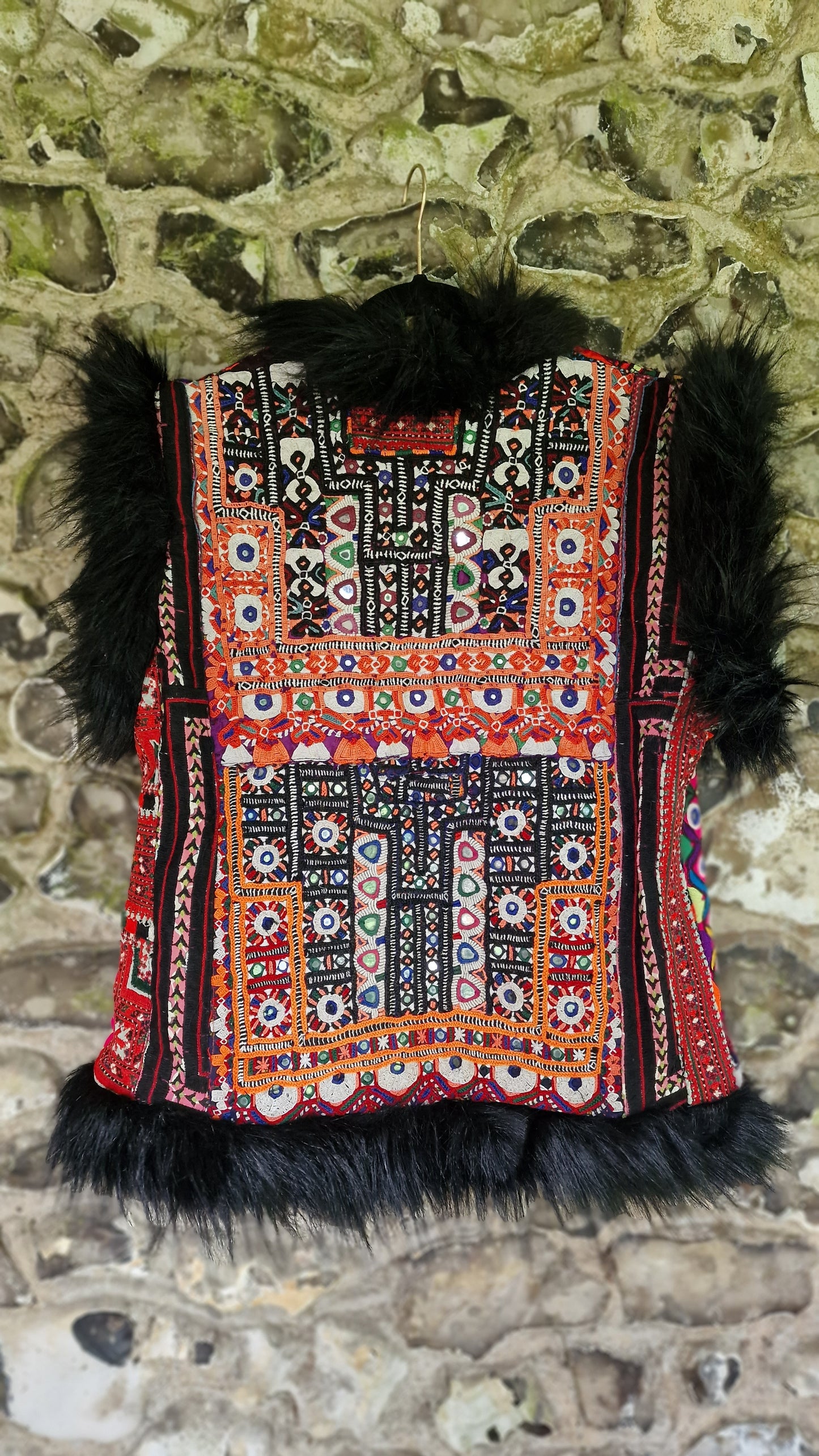 Faux Fur Vintage fabric Gilet 1 - Sml
