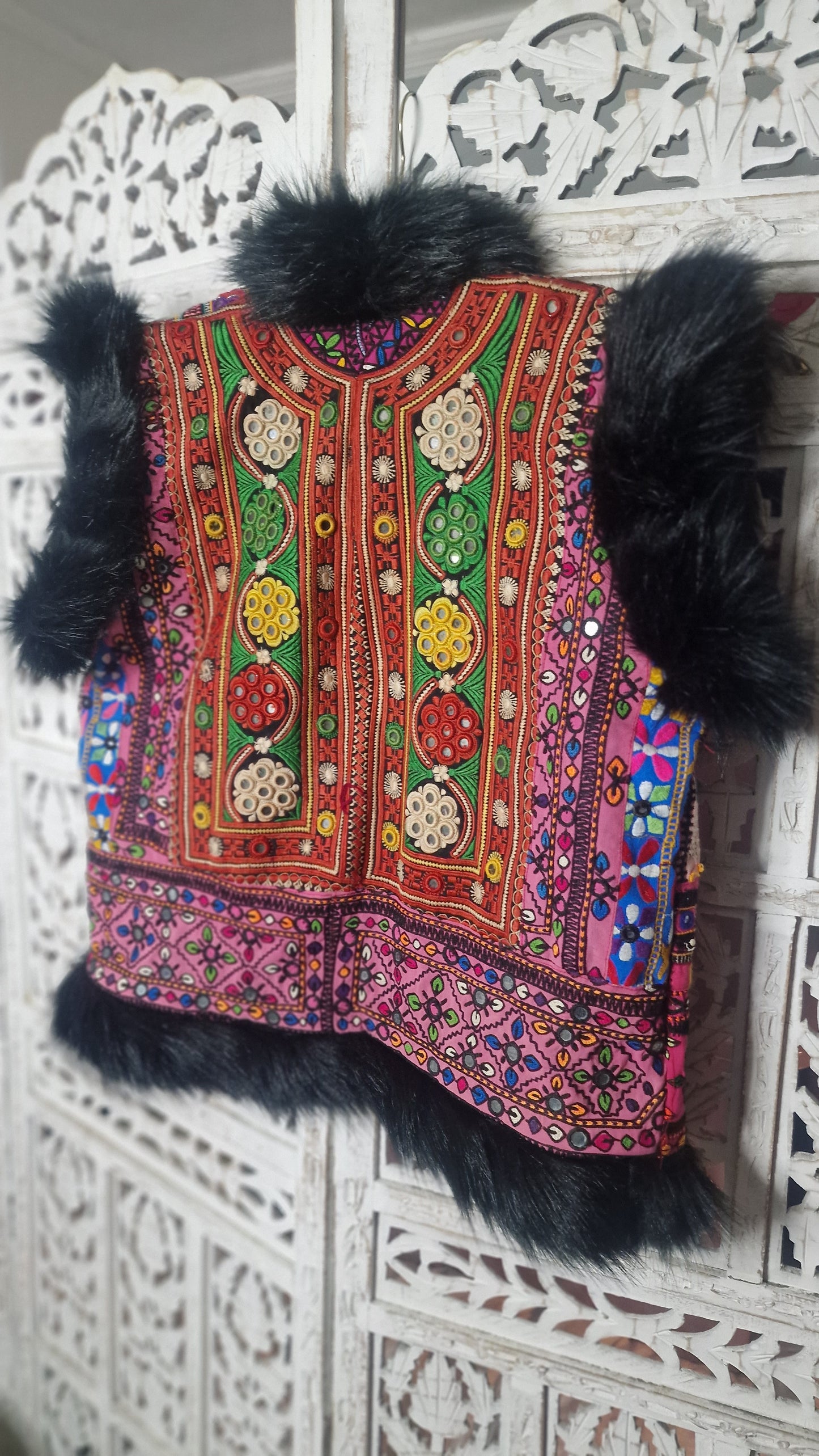 Faux Fur Vintage fabric Gilet 5 - XL