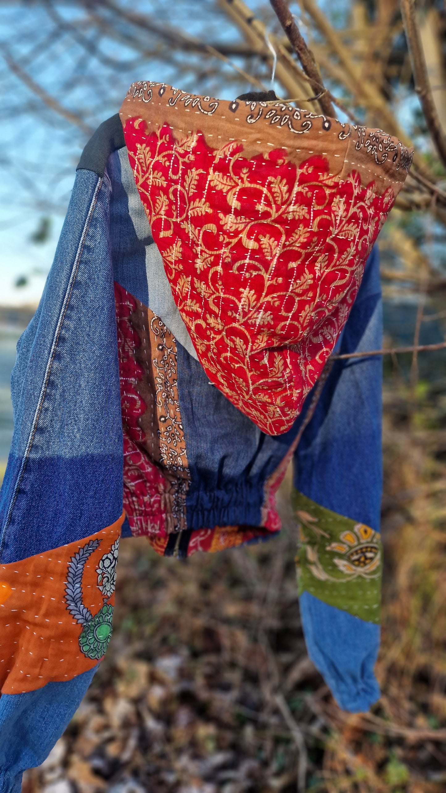 'Linear Rebel' Scrap fabric bomber - 8