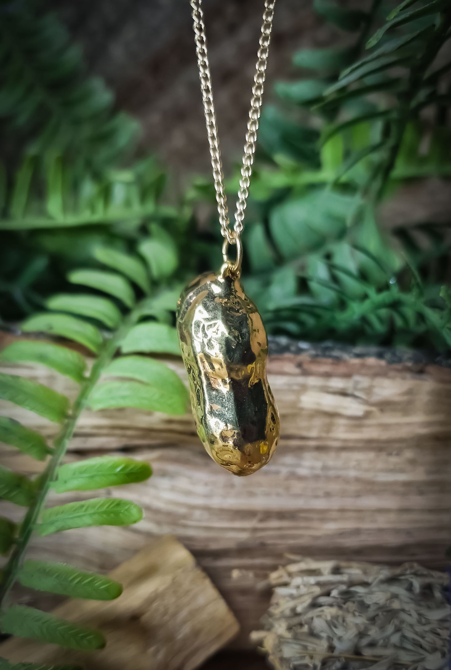 Real peanut dipped in gold - 24" chain & giftbox