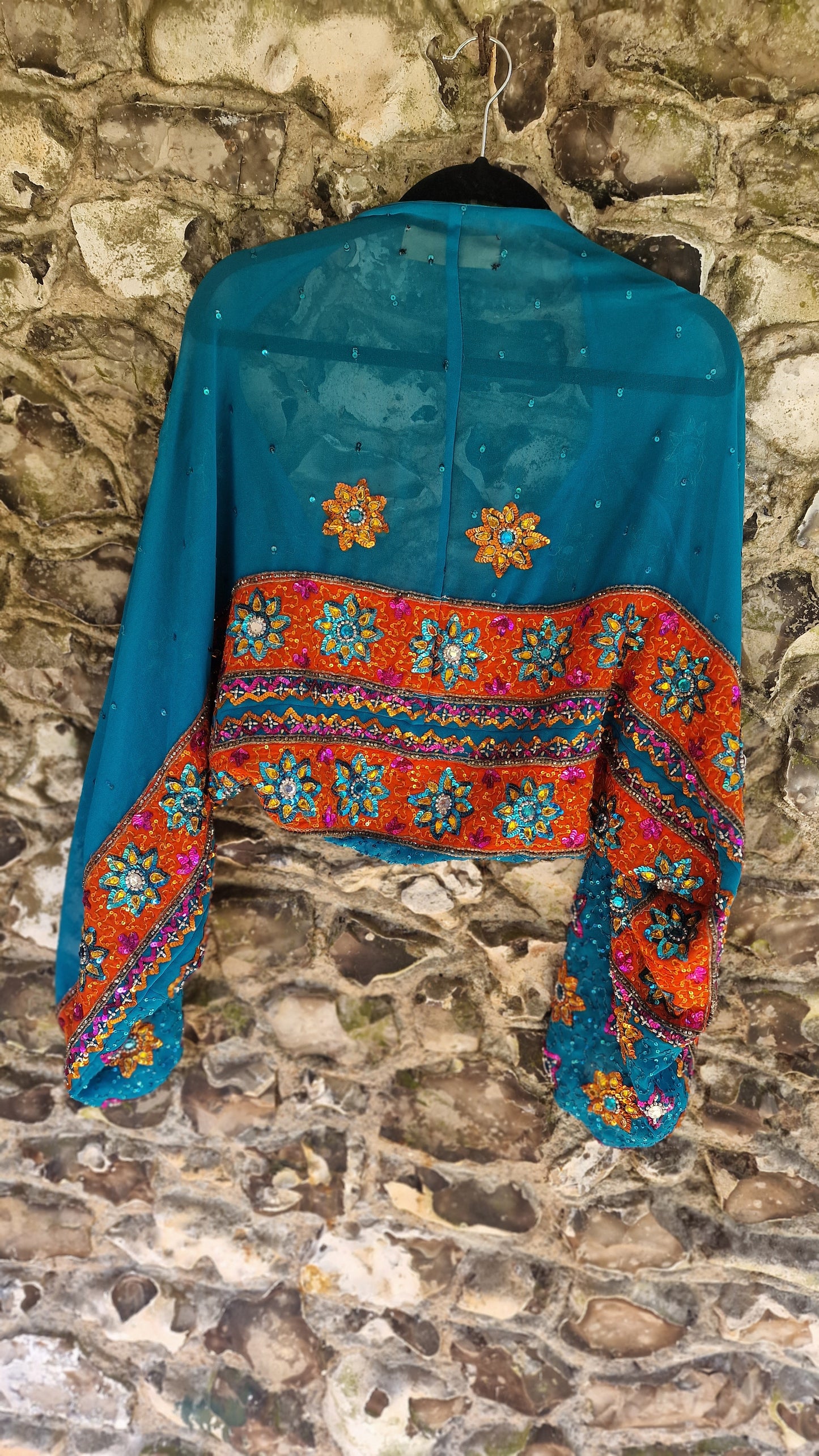 Goddess bolero - Blue/Orange