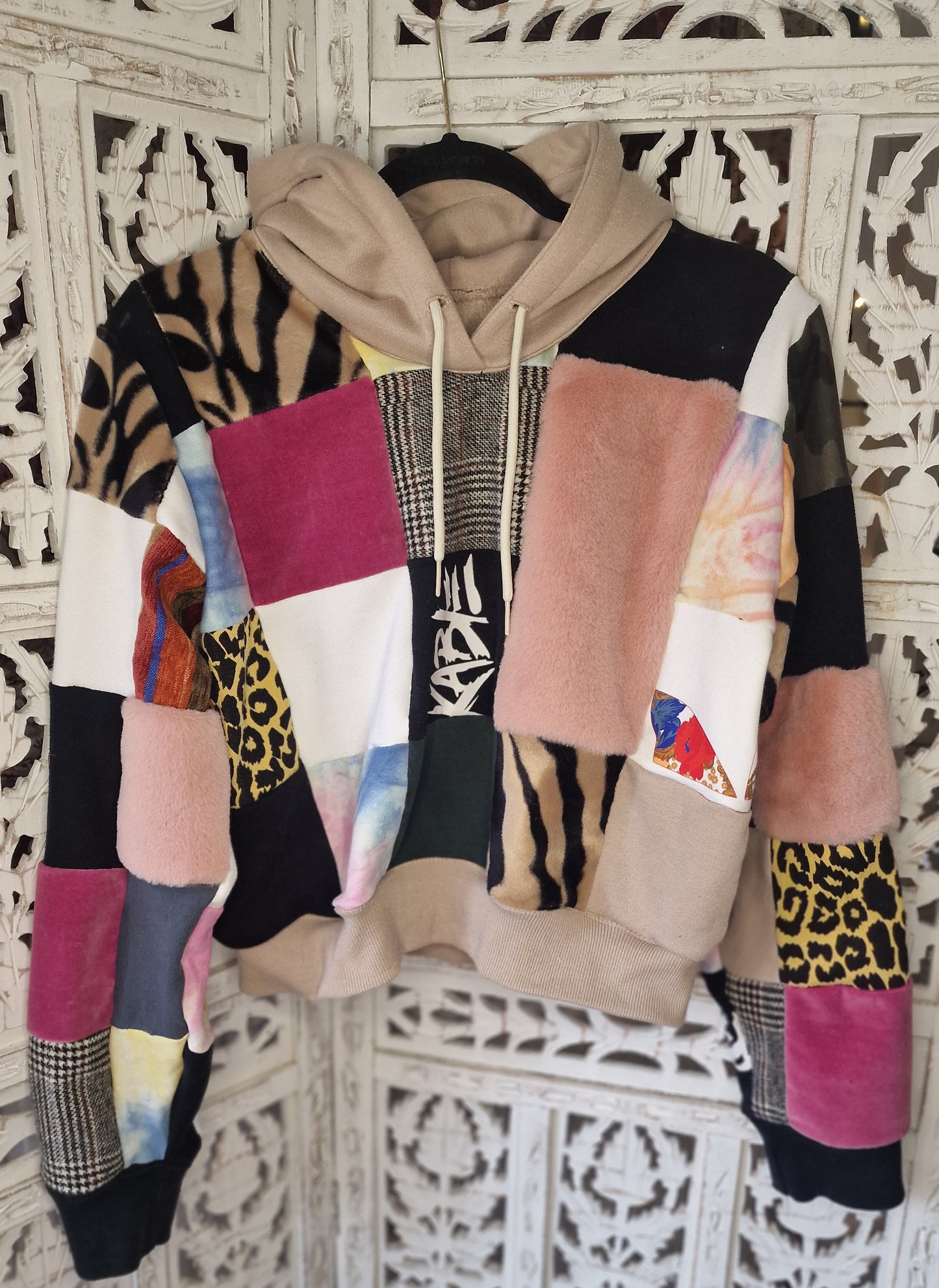 Upcycled patchwork hoodie 1