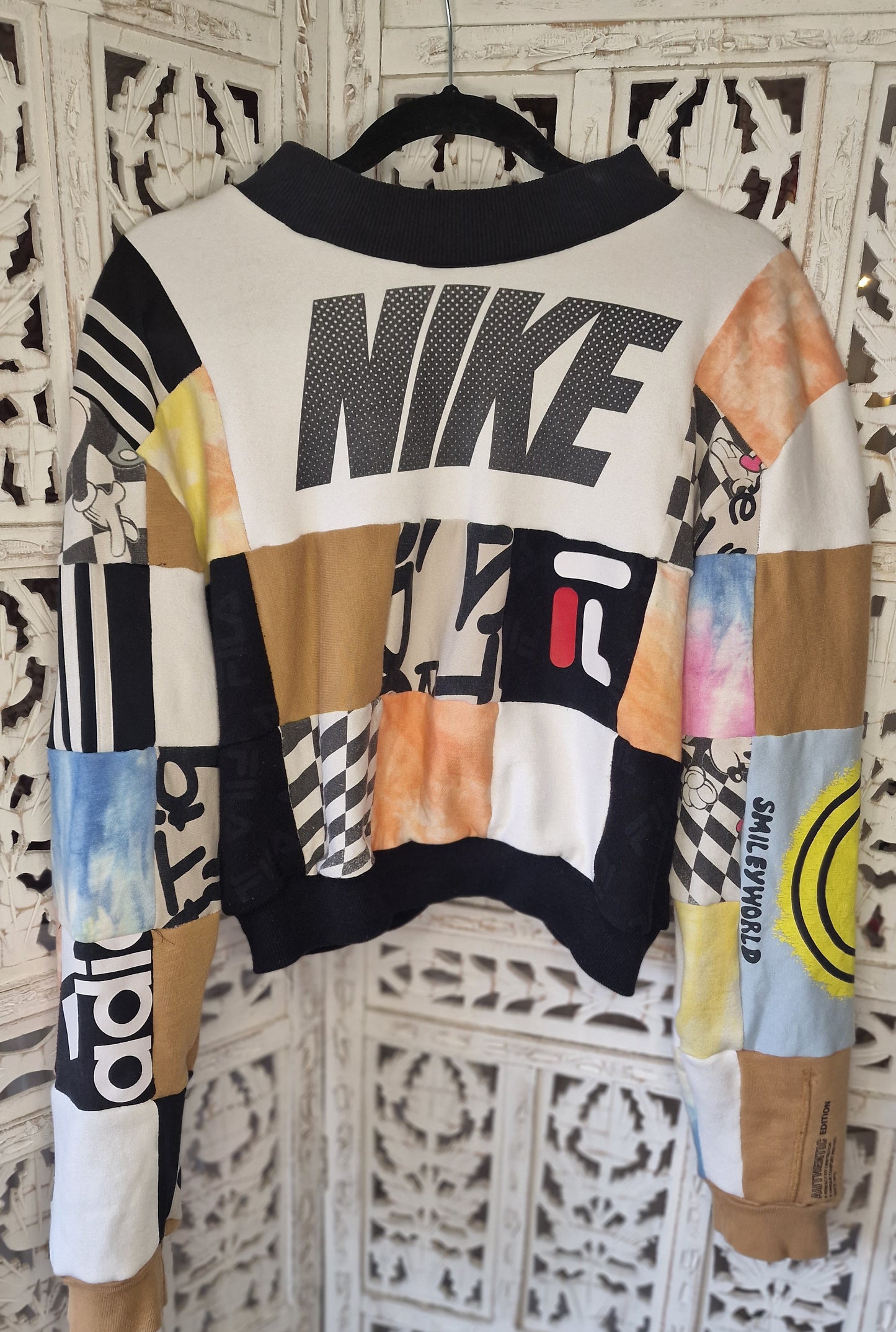 Upcycled patchwork sweater