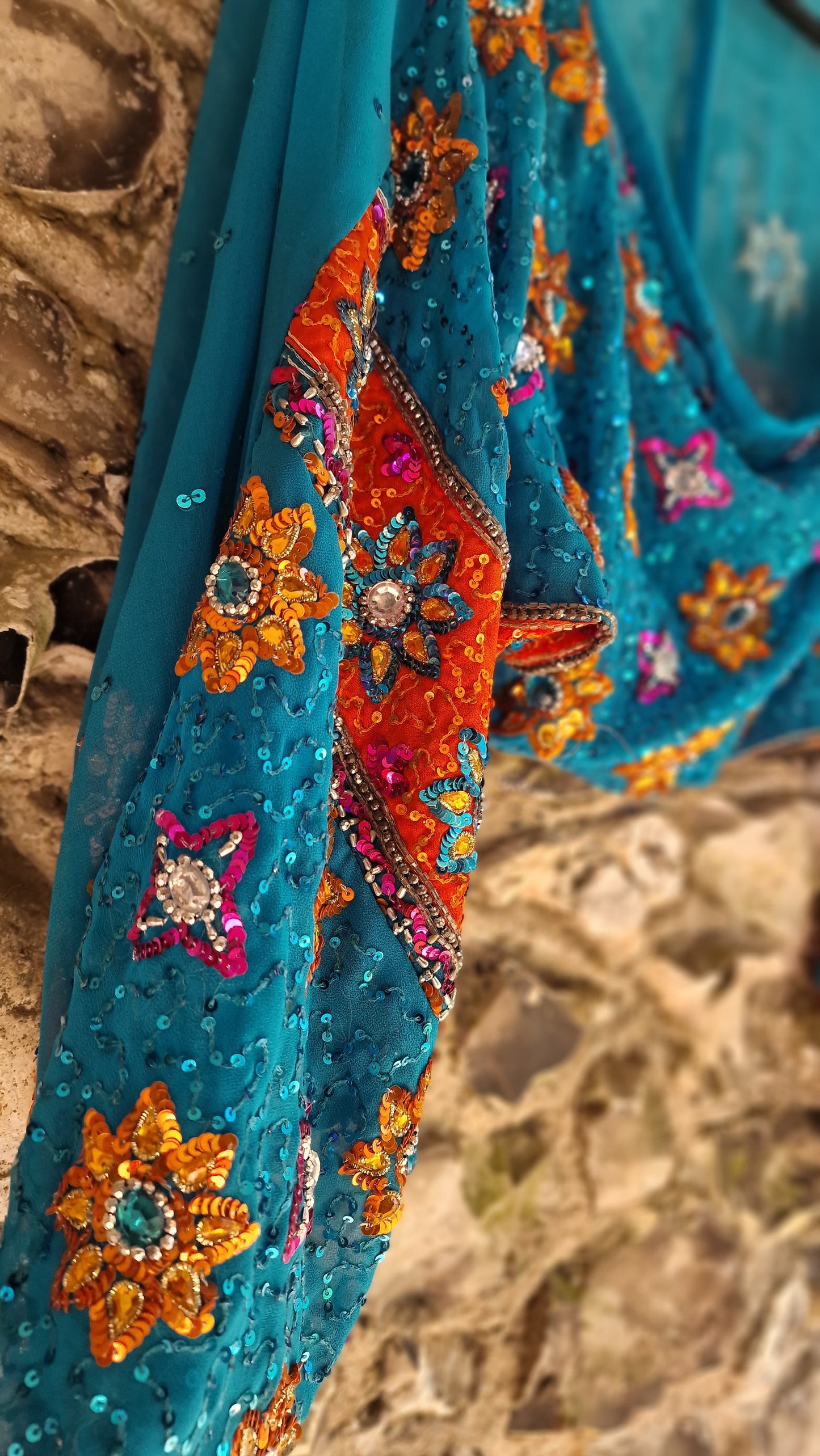 Goddess bolero - Blue/Orange
