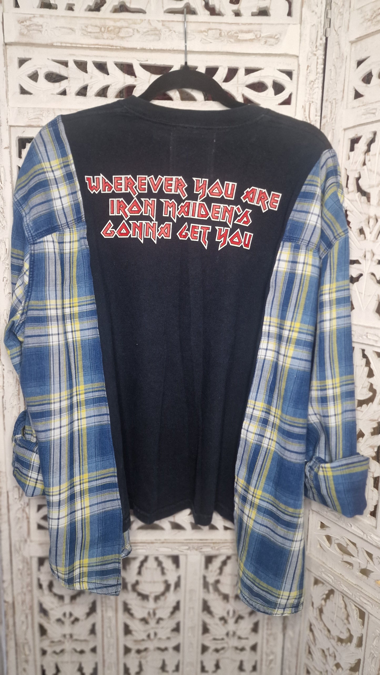 'Iron Maiden' Upcycled Shirt-Tee
