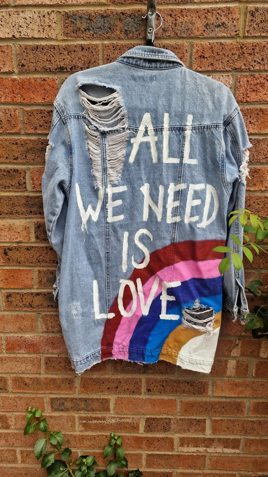 'All We Need is Love' - Denim Jacket