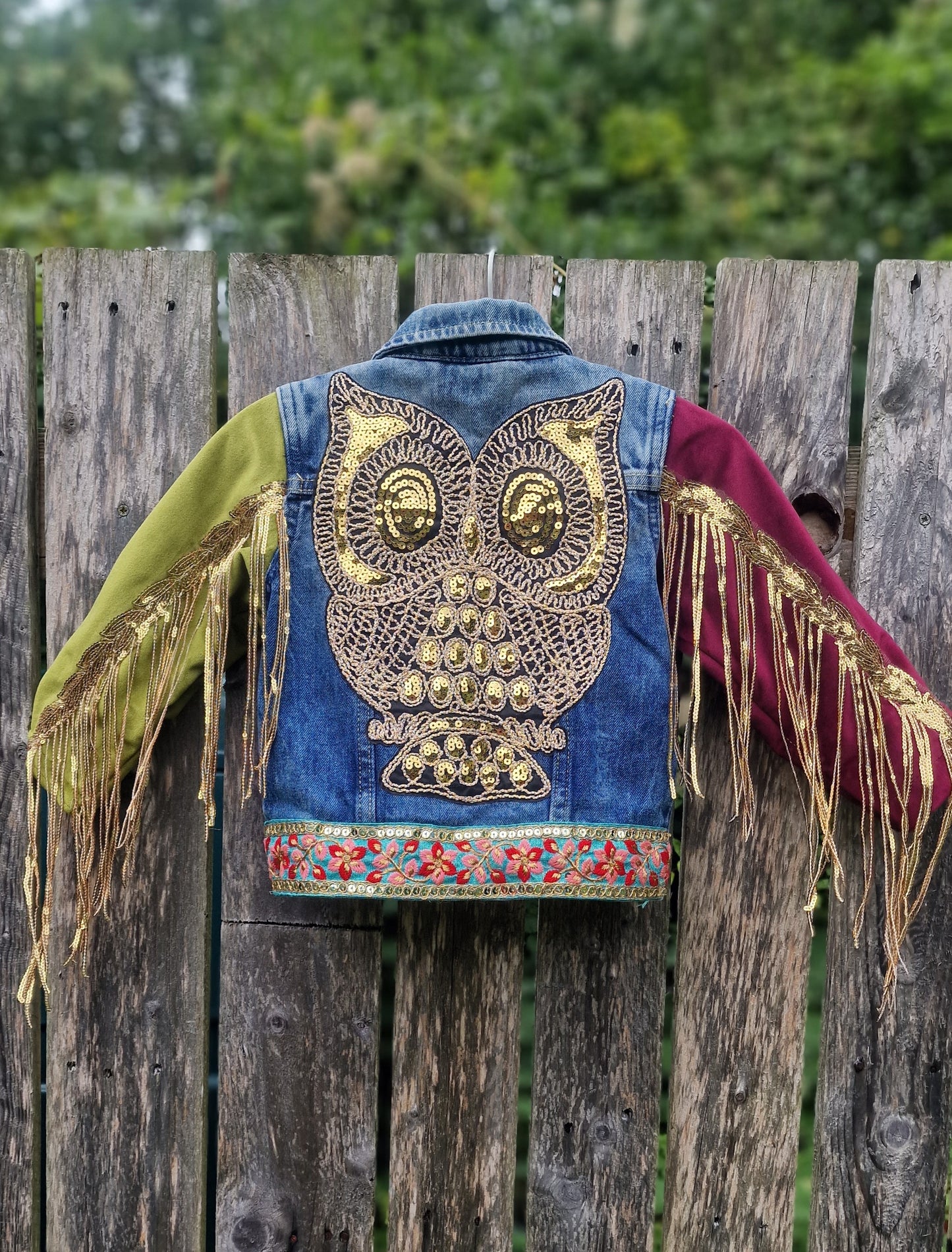 'The Boho owl' denim jacket