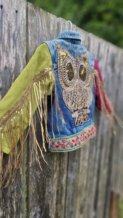 'The Boho owl' denim jacket