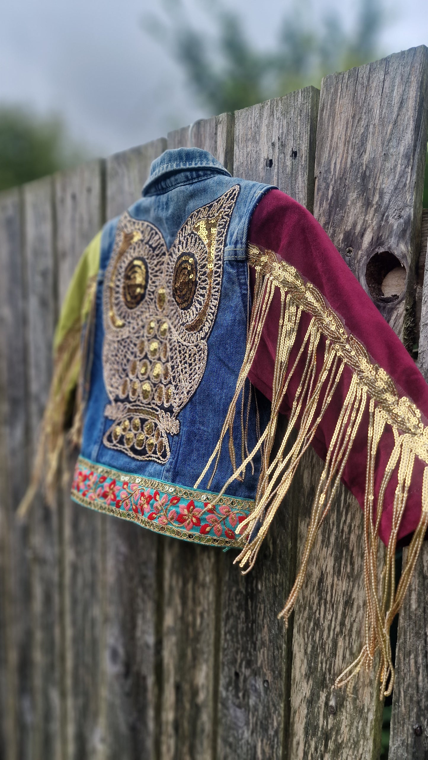 'The Boho owl' denim jacket