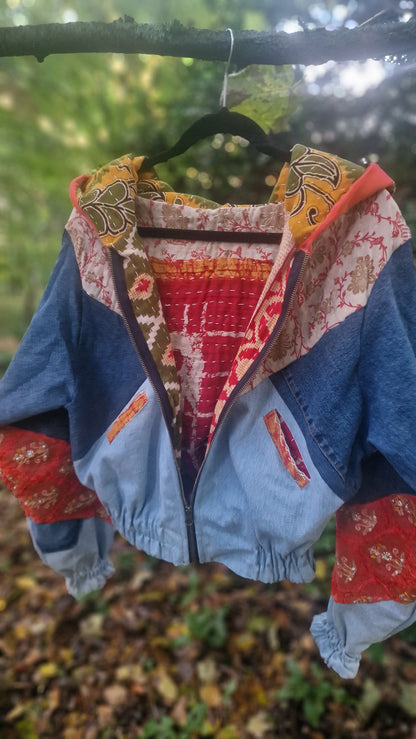 'Linear Rebel' Scrap fabric bomber - 1