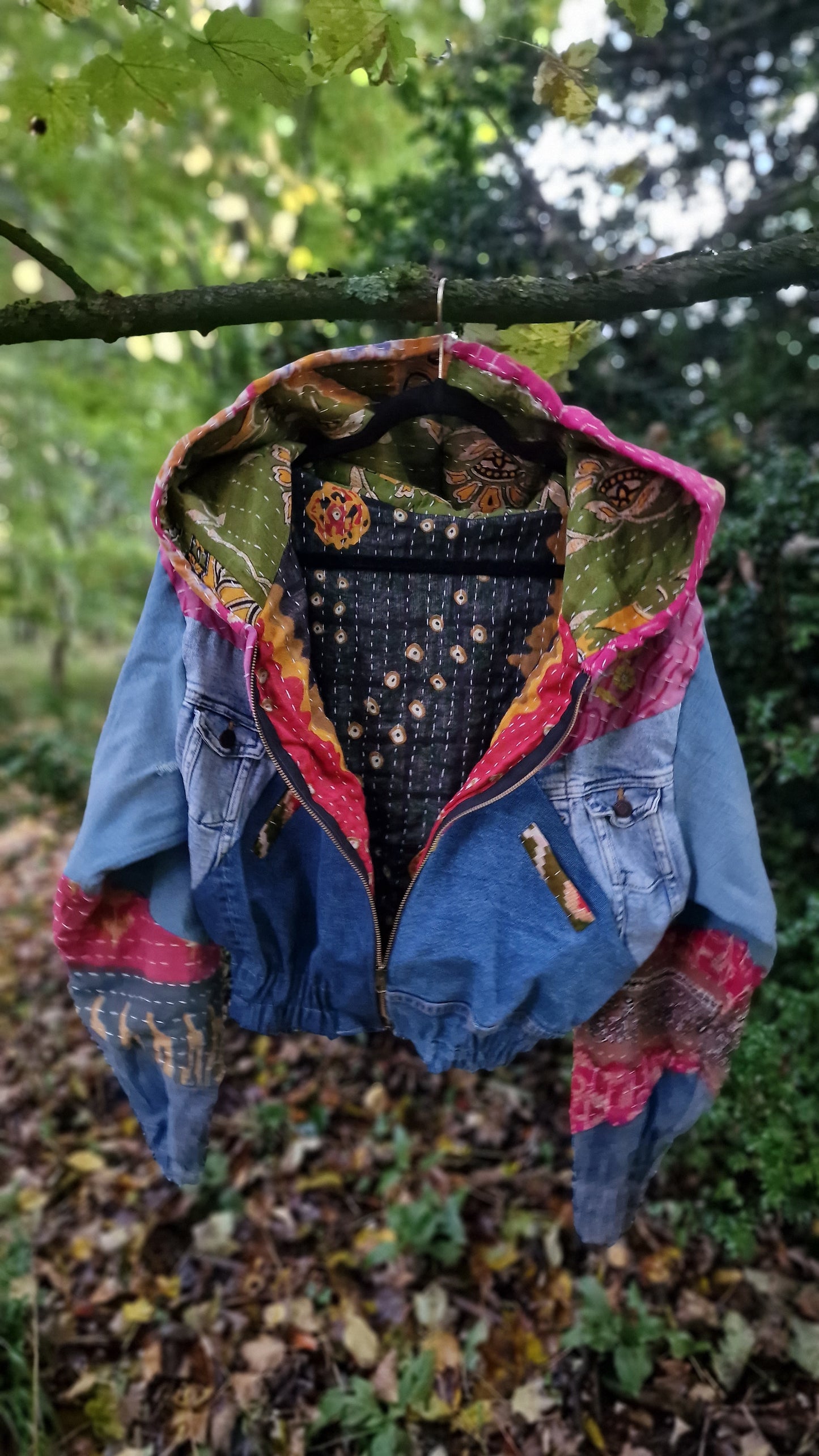 'Linear Rebel' Scrap fabric bomber - 4