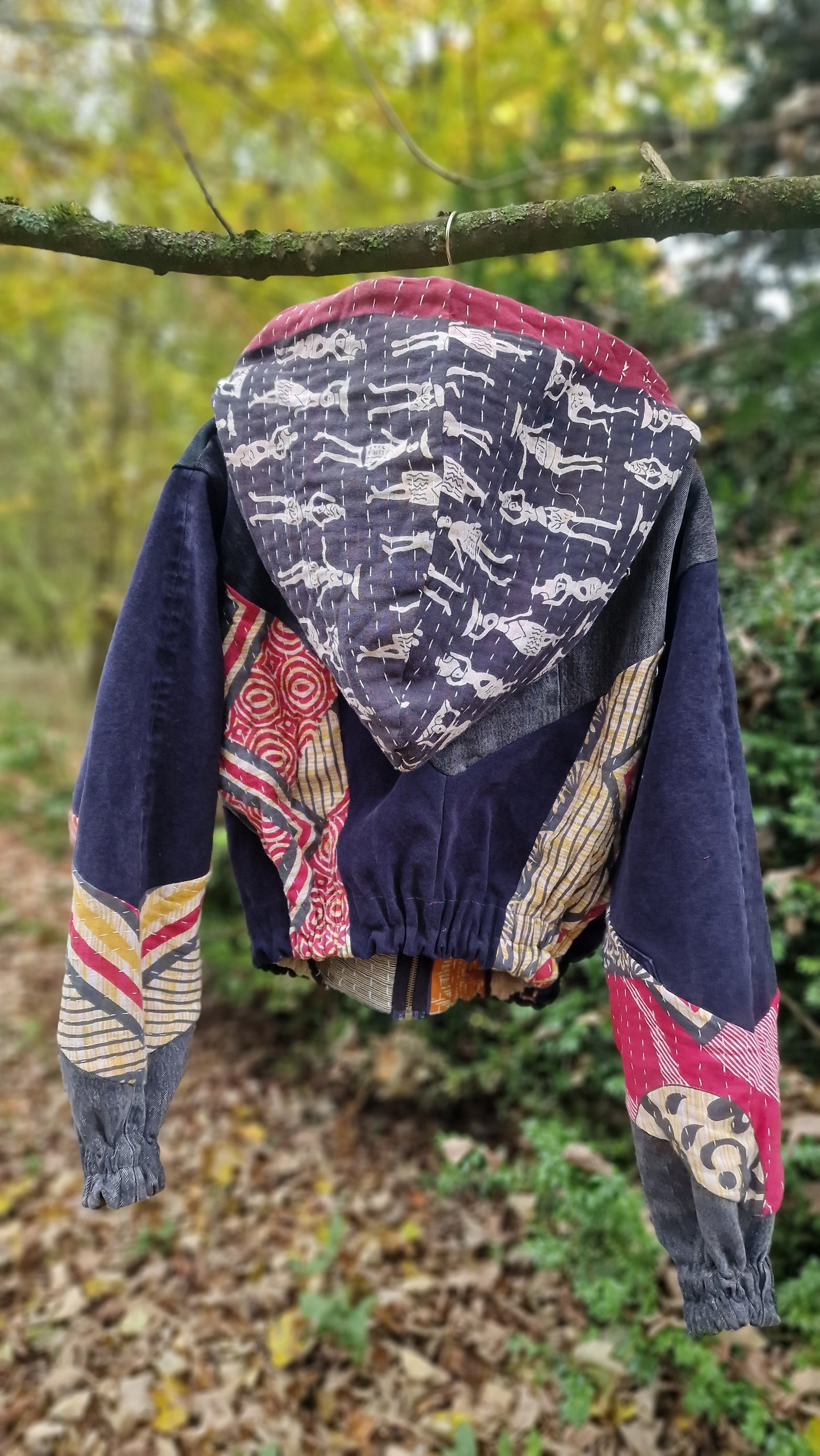 'Linear Rebel' Scrap fabric bomber - 6