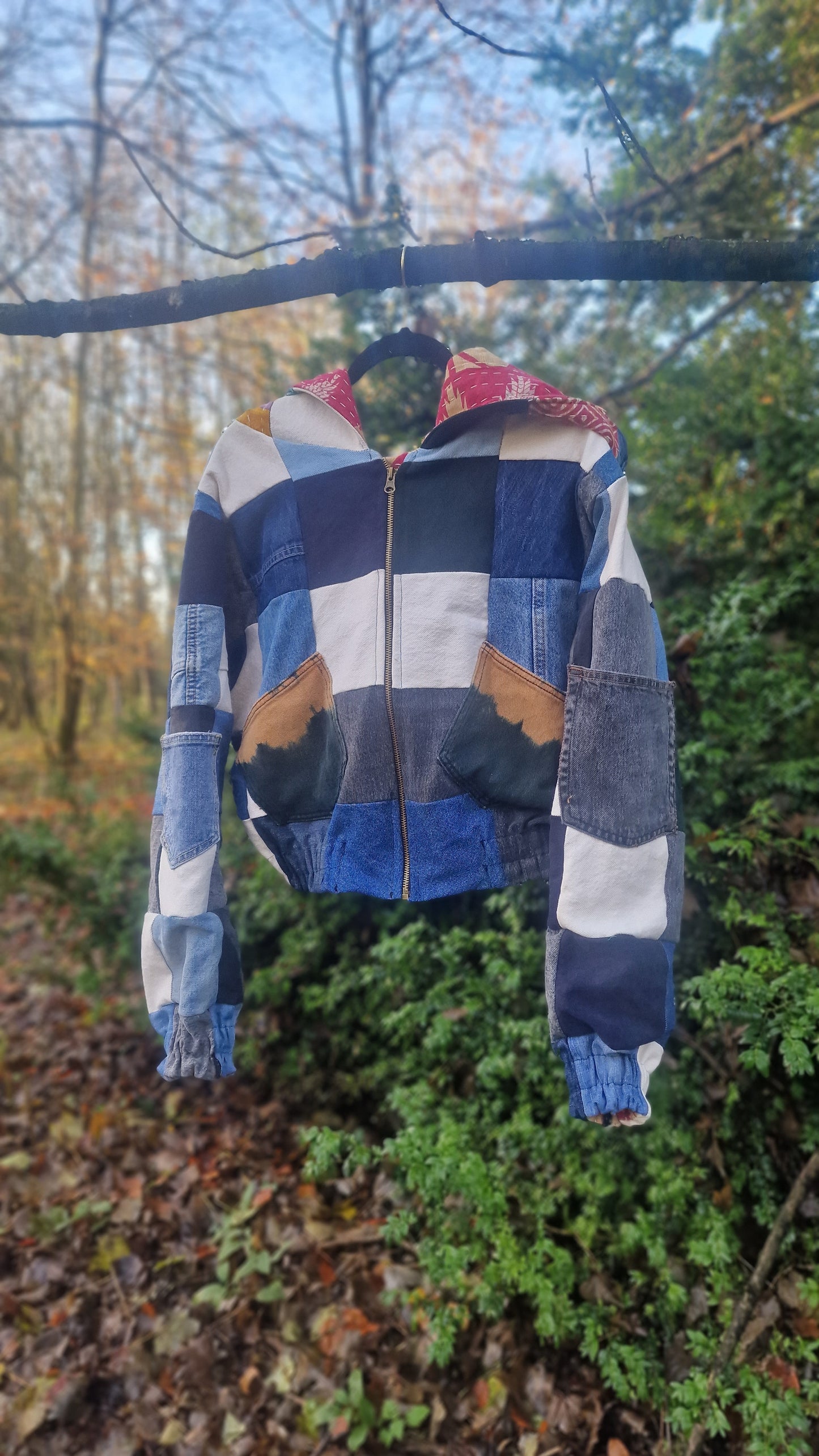 'Linear Rebel' Patchwork Scrap fabric bomber - 9