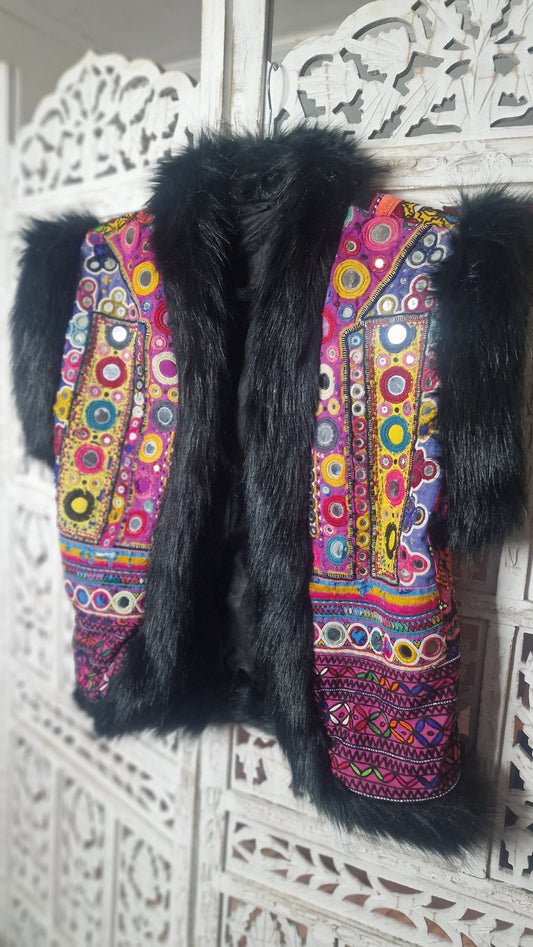 Faux Fur Vintage fabric Gilet 4 - L