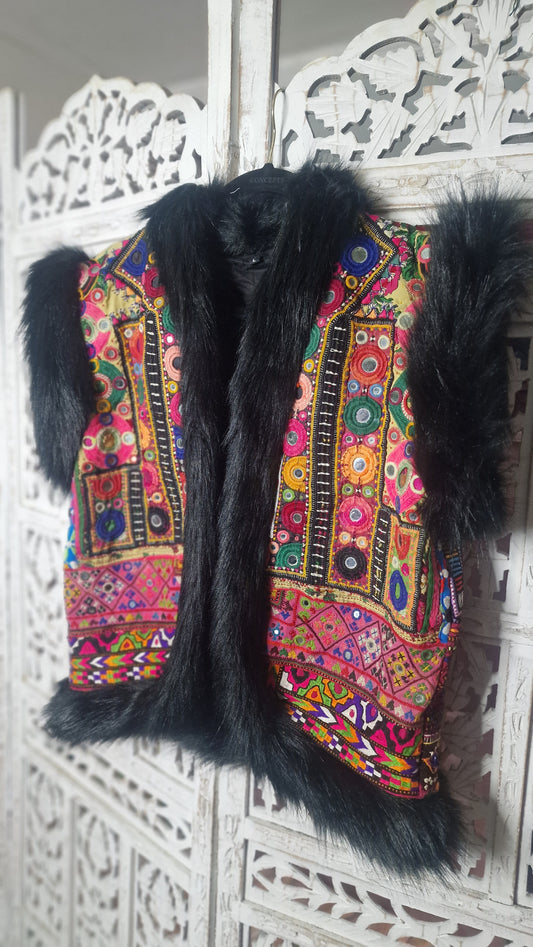 Faux Fur Vintage fabric Gilet 3 - L