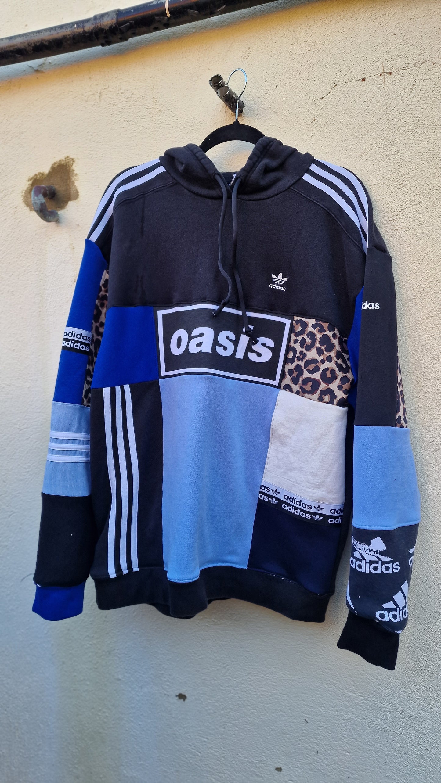 Oasis x adidas Upcycled Blue/Leopard Hoodie