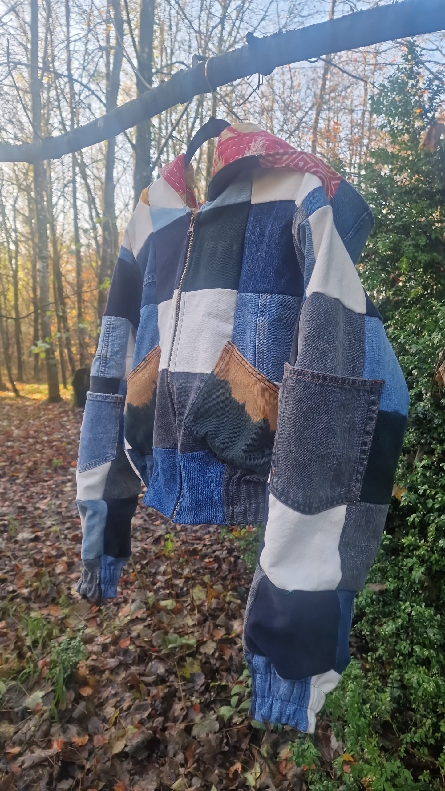 'Linear Rebel' Patchwork Scrap fabric bomber - 9