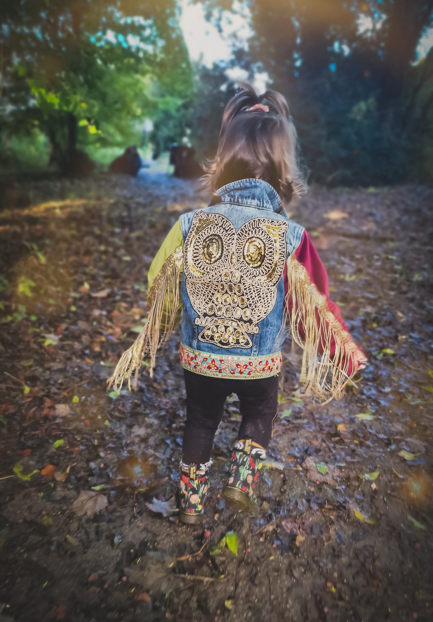 'The Boho owl' denim jacket