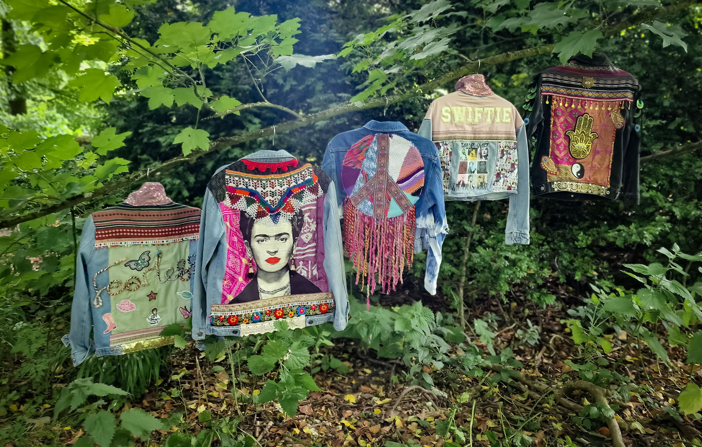 Frida Kahlo Boho Denim Jacket