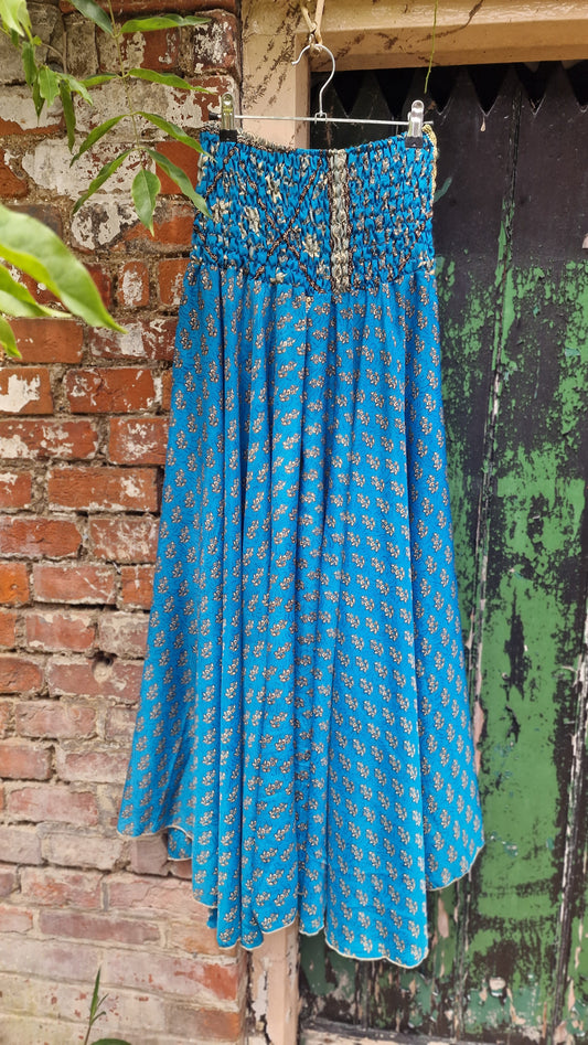 Blue Recycled Sari palazzo trousers