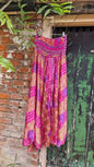 Pink squares Recycled Sari palazzo trousers