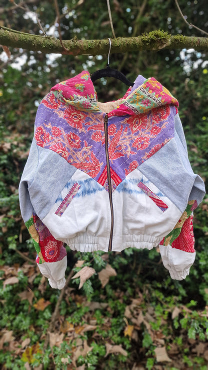 'Linear Rebel' Scrap fabric bomber - 7